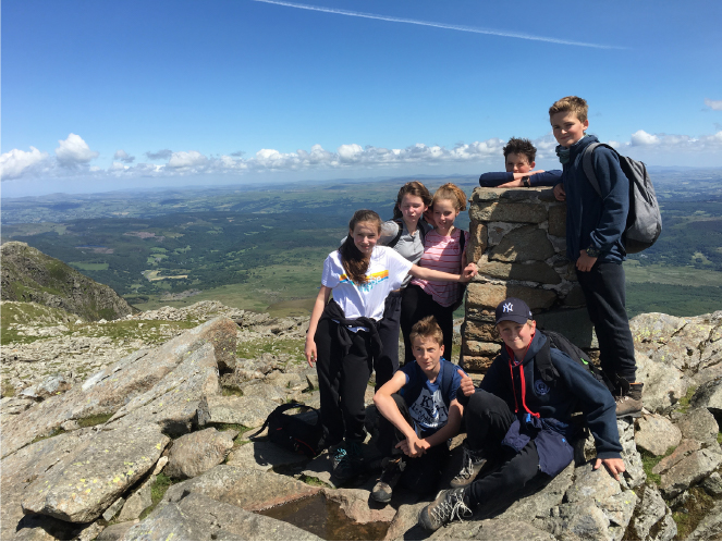 students on a cliff