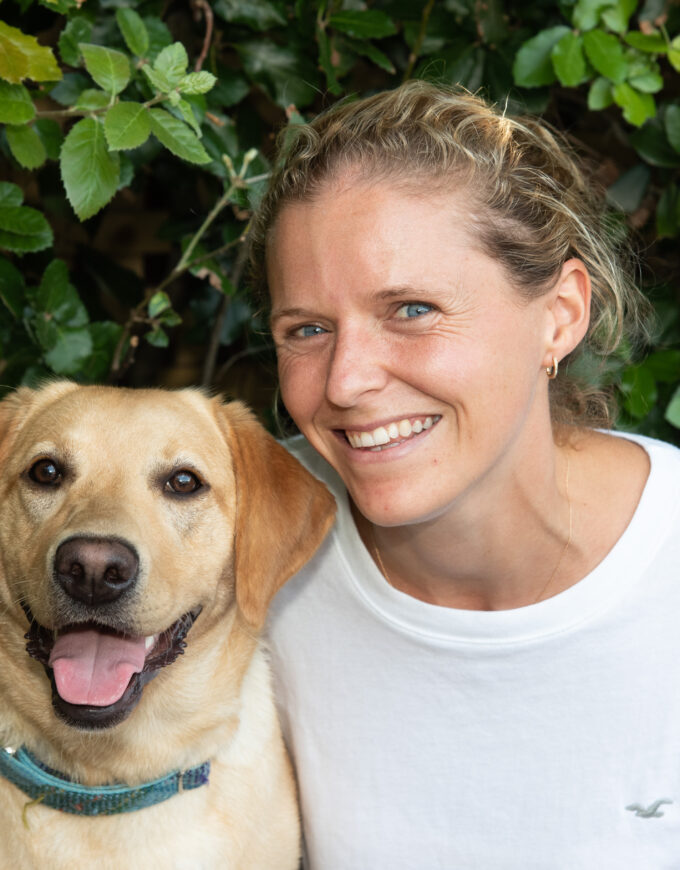 teacher and therapy dog