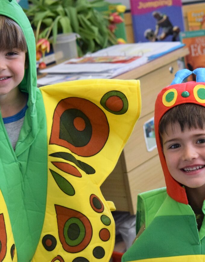 students dressed as insects