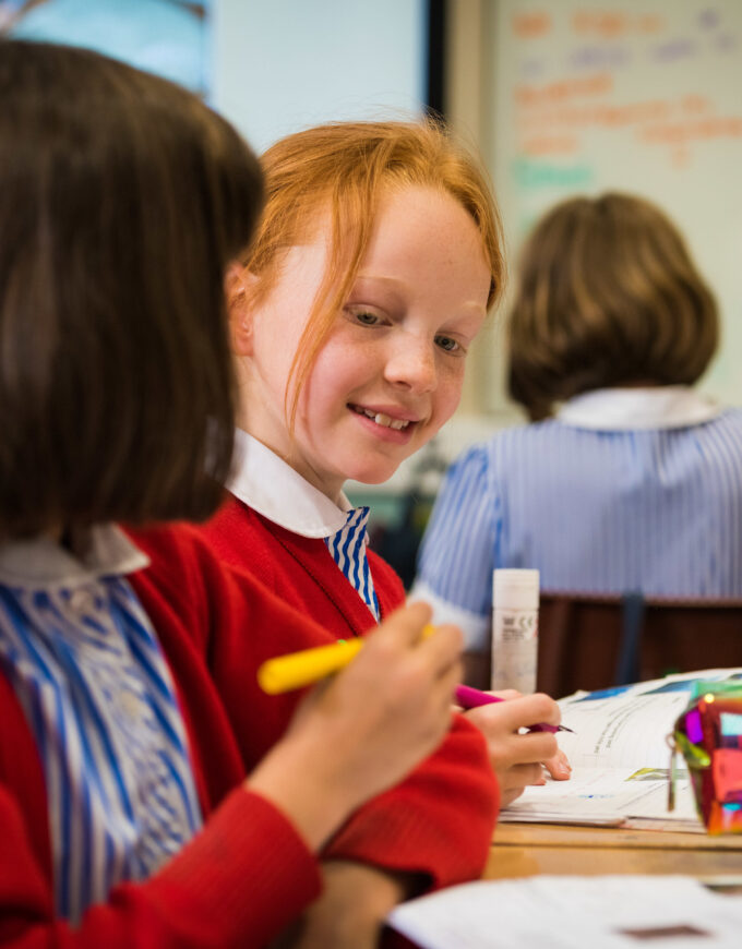 students learning